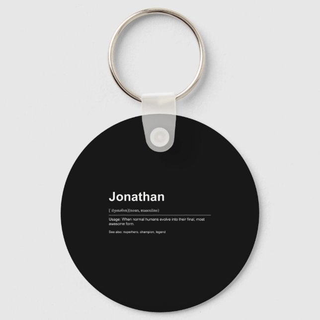 Funny Definition Quote For The Name Jonathan _  Key Ring (Front)