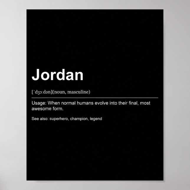 Funny Definition Quote For The Name Jordan _  Poster (Front)