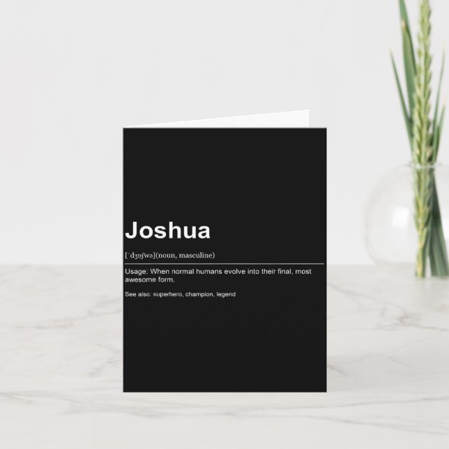 Funny Definition Quote For The Name Joshua _  Card (Front)