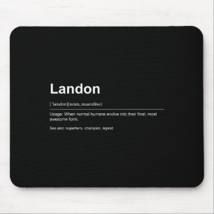 Funny Definition Quote For The Name Landon _  Mouse Mat