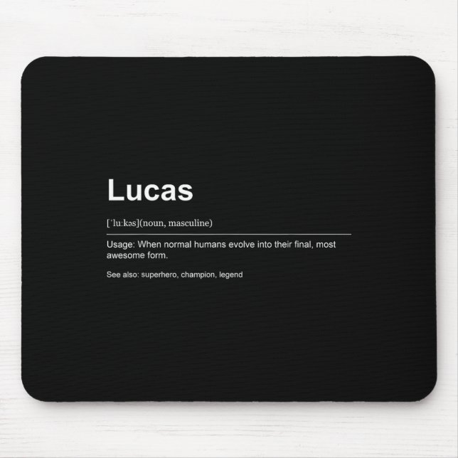 Funny Definition Quote For The Name Lucas _  Mouse Mat (Front)