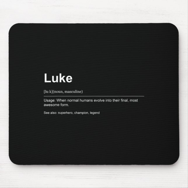 Funny Definition Quote For The Name Luke _  Mouse Mat (Front)