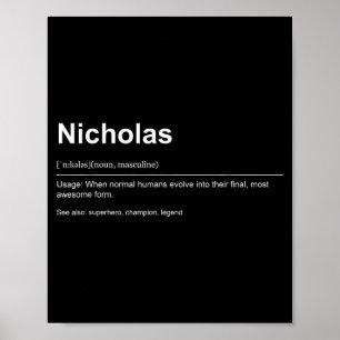 Funny Definition Quote For The Name Nicholas _ Poster