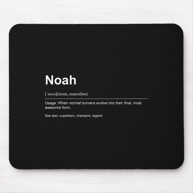 Funny Definition Quote For The Name Noah _  Mouse Mat (Front)