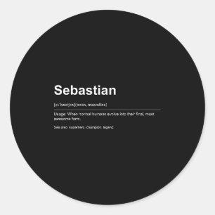 Funny Definition Quote For The Name Sebastian _ Classic Round Sticker