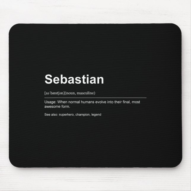 Funny Definition Quote For The Name Sebastian _  Mouse Mat (Front)