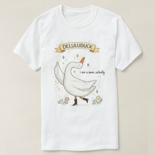 Funny Deluluduck Swan Cute Duck Boots Sparkle Art T-Shirt