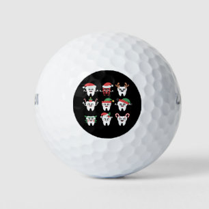 Funny Dental Christmas Teeth Cute Xmas Dentist  Golf Balls