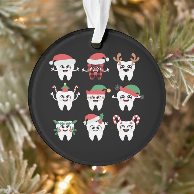 Funny Dental Christmas Teeth Cute Xmas Dentist  Ornament (Tree)