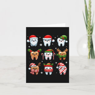 Funny Dental Christmas Teeth Cute Xmas Dentist Squ Card