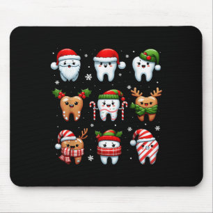 Funny Dental Christmas Teeth Cute Xmas Dentist Squ Mouse Mat