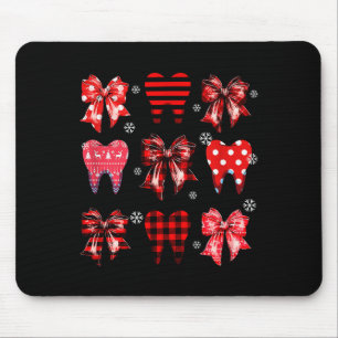 Funny Dental Christmas Teeth Cute Xmas Dentist Squ Mouse Mat
