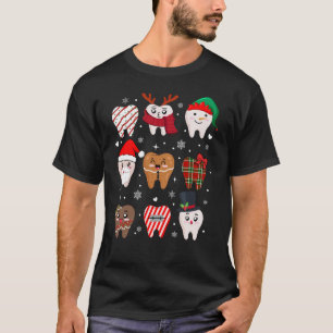 Funny Dental Christmas Teeth Cute Xmas Dentist Squ T-Shirt