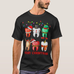 Funny Dental Christmas Teeth Cute Xmas Dentist T-Shirt
