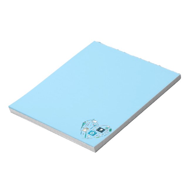 Funny Dental Dentist Tool Heart Notepad (Rotated)