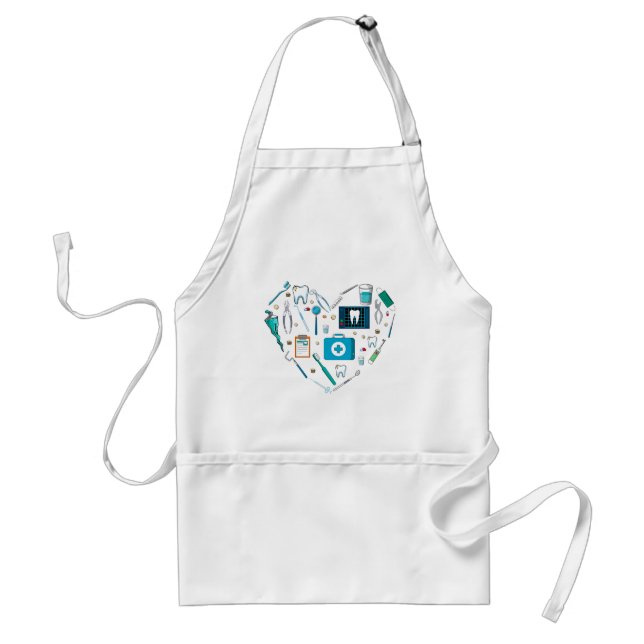 Funny Dental Dentist Tool Heart Standard Apron (Front)
