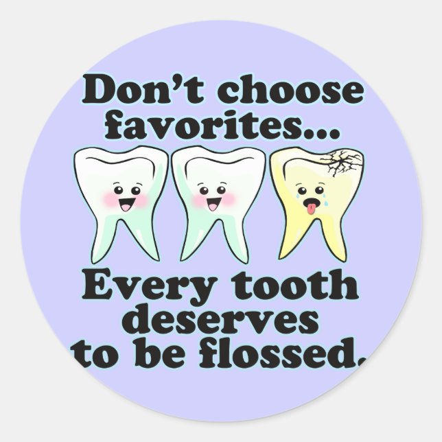 Funny Dental Humour Classic Round Sticker (Front)