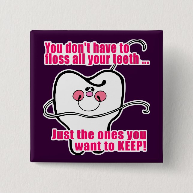 Funny Dental Hygienist 15 Cm Square Badge (Front)