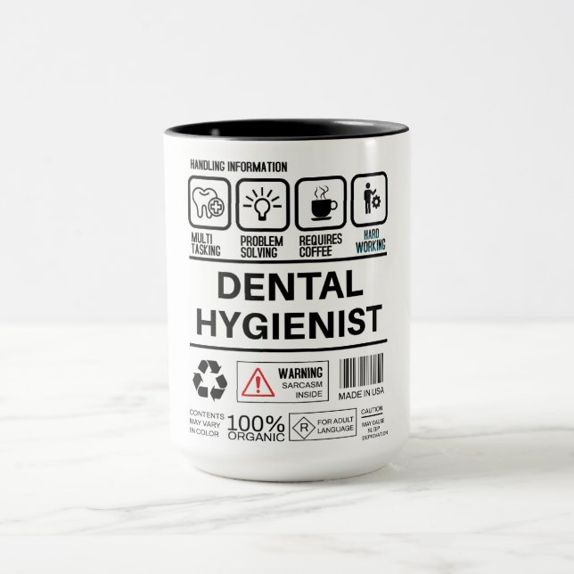 Funny Dental Hygienist Handling Information Mug (Center)