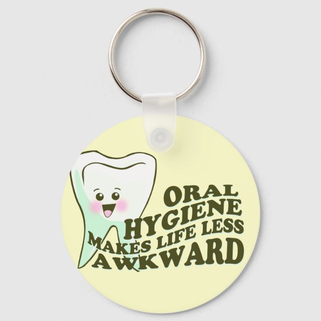 Funny Dental Hygienist Key Ring (Front)