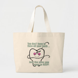 Funny Dental Hygienist Large Tote Bag