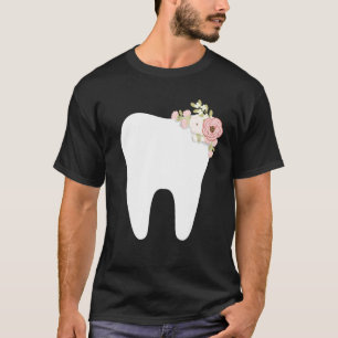 Funny Dental Hygienist Men Women Floral Dentistry T-Shirt