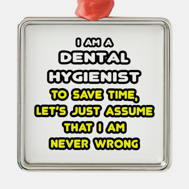 Funny Dental Hygienist T-Shirts Metal Tree Decoration (Front)