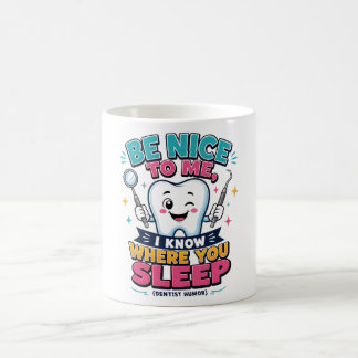 Funny Dental Mug – Cute Smiling Tooth Cartoon