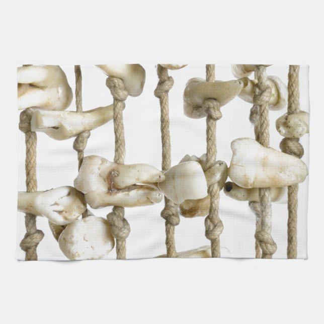 Funny Dental Photography Extracted Teeth Dentist Tea Towel (Horizontal)