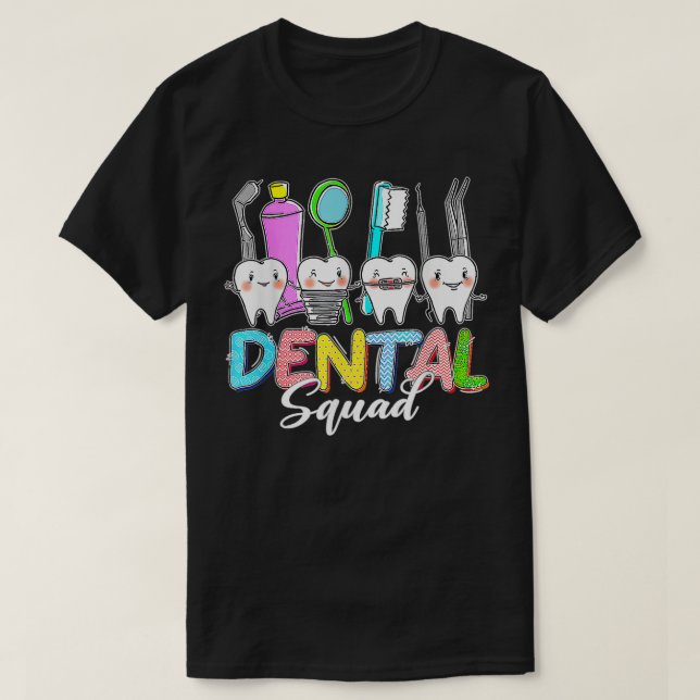 Funny Dental Squad Bunny Th Dentist Happy Easter D T-Shirt (Design Front)