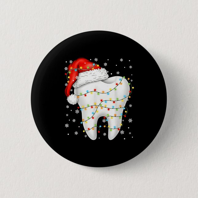Funny Dental Tooth Pjs Pajamas Christmas Xmas Men  6 Cm Round Badge (Front)