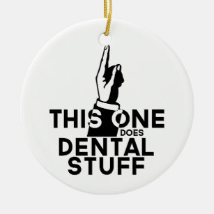 Funny Dental Vintage - Dentist Hygienist This One Ceramic Tree Decoration
