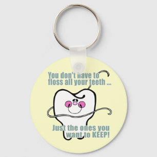 Funny Dentist and Dental Hygienist Key Ring