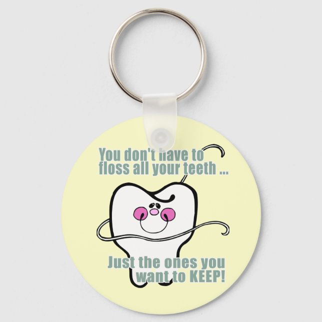 Funny Dentist and Dental Hygienist Key Ring (Front)