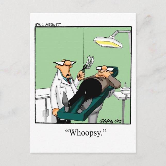 Funny Dentist Cartoon Postcard (Front)