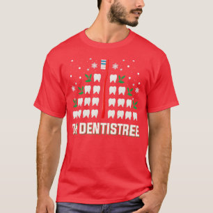 Funny Dentist Christmas Tree Dentistree T-Shirt