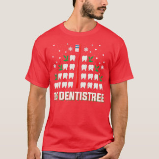 Funny Dentist Christmas Tree Dentistree T-Shirt