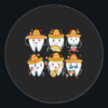 Funny Dentist Cinco De Mayo Dental Teeth Mexican P Classic Round Sticker<br><div class="desc">Funny Dentist Cinco De Mayo Dental Teeth Mexican Party</div>