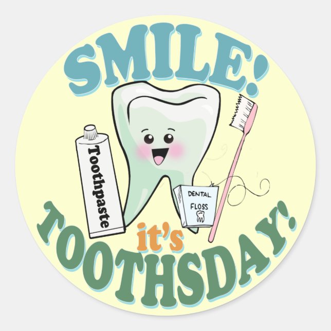 Funny Dentist Dental Hygienist Classic Round Sticker (Front)