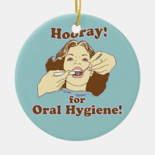 Funny Dentist Dental Hygienist RDH Ceramic Tree Decoration