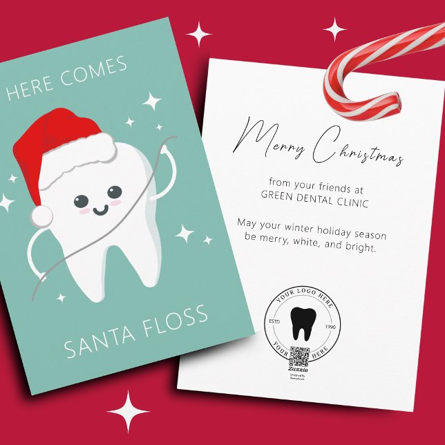 Funny Dentist Dental Merry Christmas Holiday Card (Dental clinic Christmas Card)