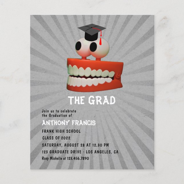 Funny Dentist Graduation Party Photo Invitation Flyer (Front)