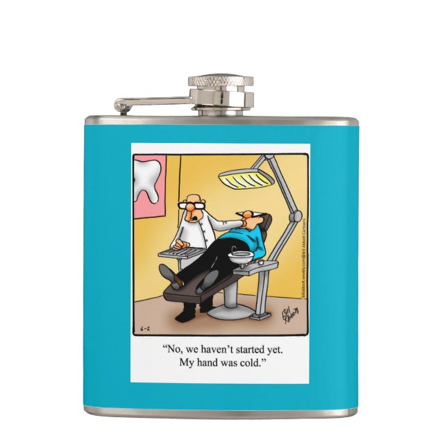 Funny Dentist Humour Flask Gift (Front)