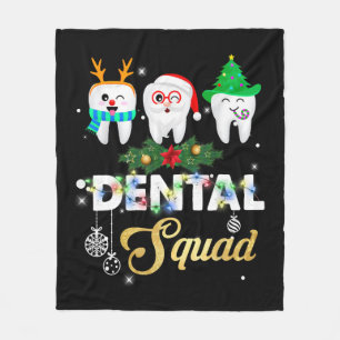 Funny Dentist Hygienist Christmas Dental Squad Fleece Blanket