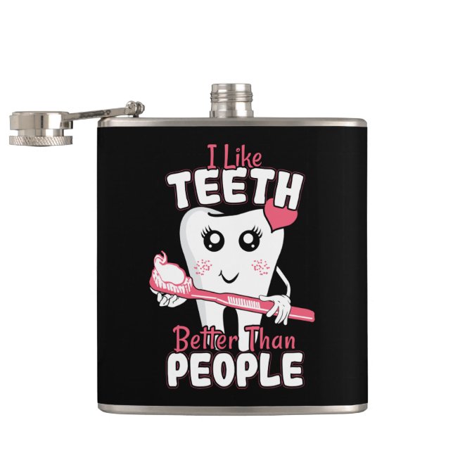 Funny Dentist - Like Teeth Better than People Hip Flask (Opened)