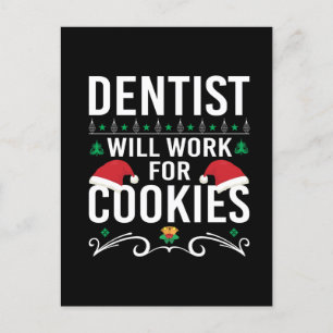 Funny Dentist office Christmas Holiday Postcard