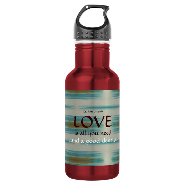 Funny Dentist Office Staff Custom Water Bottle (Front)