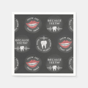Funny Dentist Pattern - Cute Dental Hygienist Napkin