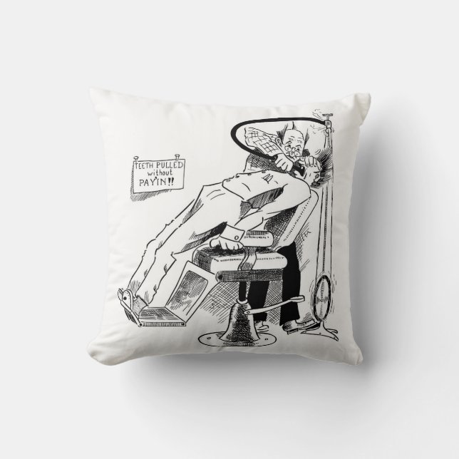 Funny Dentist Sketch Cushion (Front)