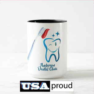 Funny Dentist Toothbrush Mug 🦷 Stylish Blue